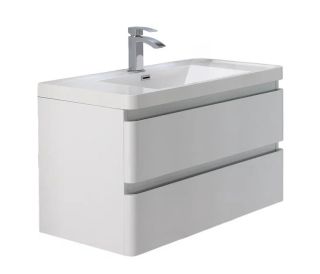 Подвесная тумба с раковиной Parly Spa Gucci100 белый глянцевый